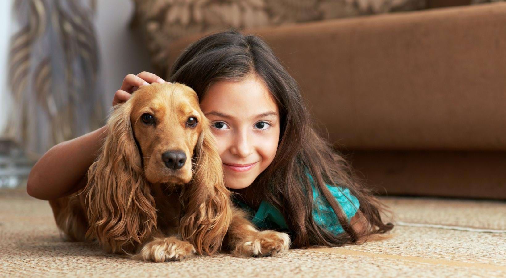 We welcome all your furry friends a person lying on the floor with a dog